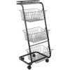 Kitchen Trolley Rotating Shelf Multifunctional Folding Vegetable and Fruit Storage Basket, Black