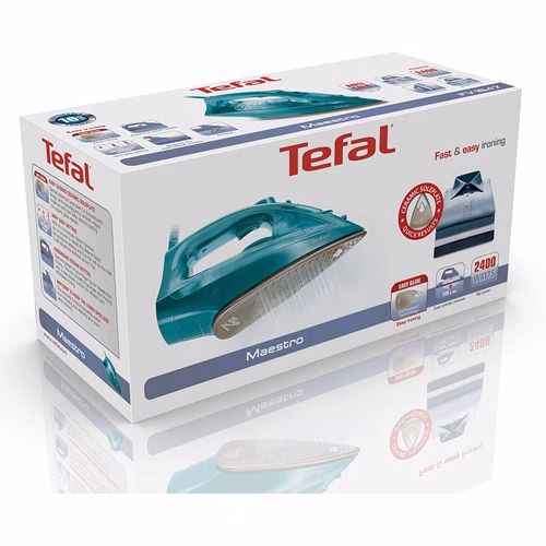 Tefal Maestro Steam Iron , 270 ml, 2400 Watts, Ceramic, FV1847M0 - Turquoise