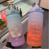2L Time Marked Fitness Jug Outdoor Frosted Water Bottle, Color May Vary