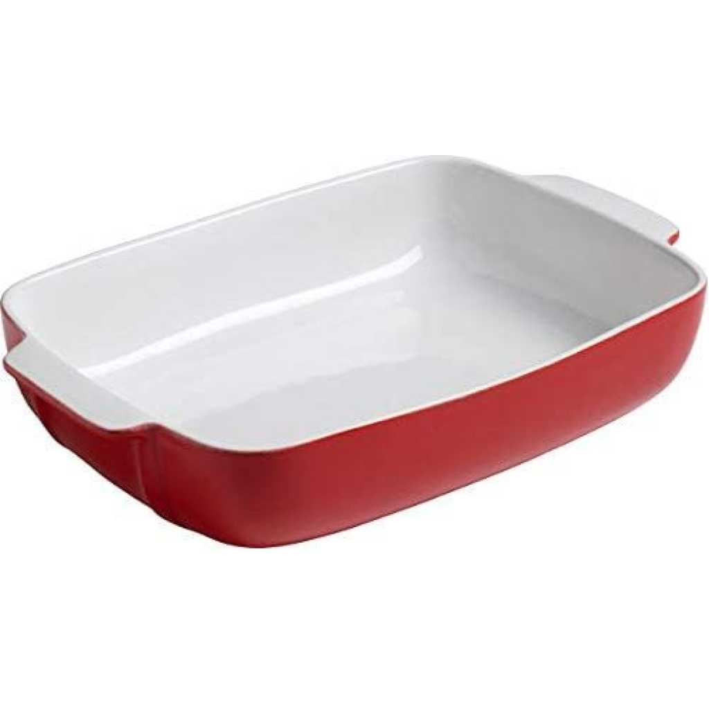 Pyrex Rectangle Ceramic Oven Serving Baking Dish 30 X 22Cm- Red