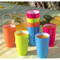 12 Pieces of Plastic Juice Tumbler Cups, Multi-Colours