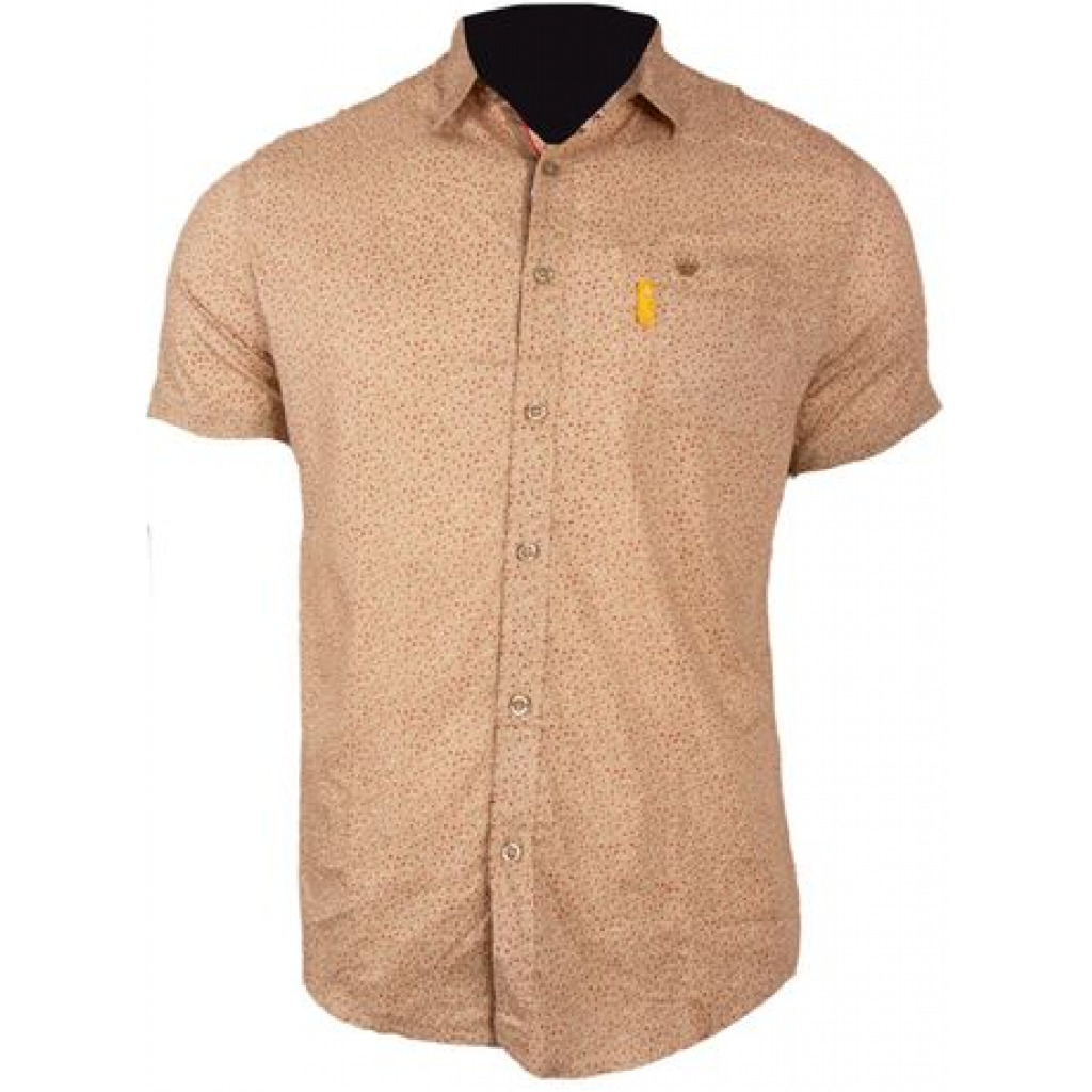 Mens Casual Formal Shirt- Brown Men's Casual Button-Down Shirts TilyExpress