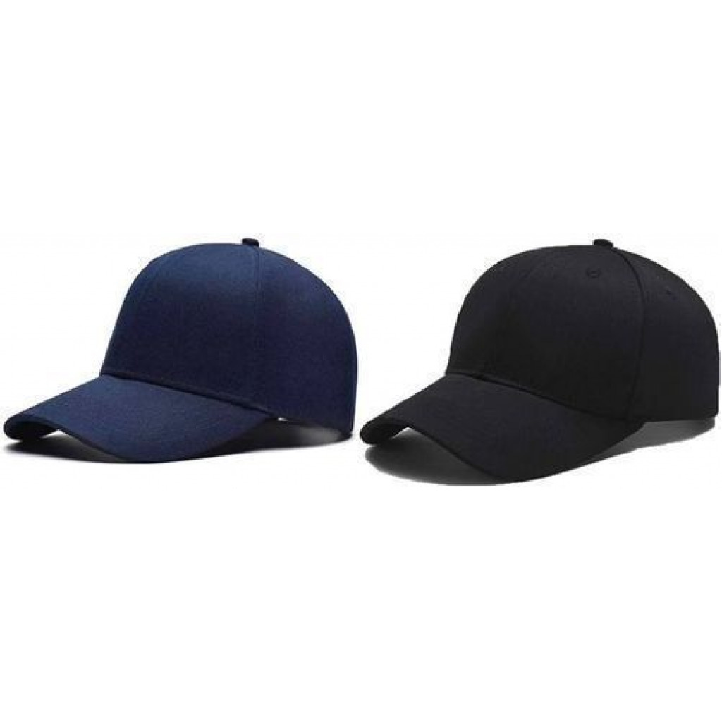 Pack of 2 Adjustable Caps - Black, Navy Blue