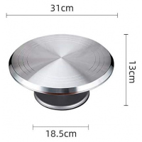 12 Inch Rotating Cake Decorating Revolving Pottery Stand Turntable, Silver