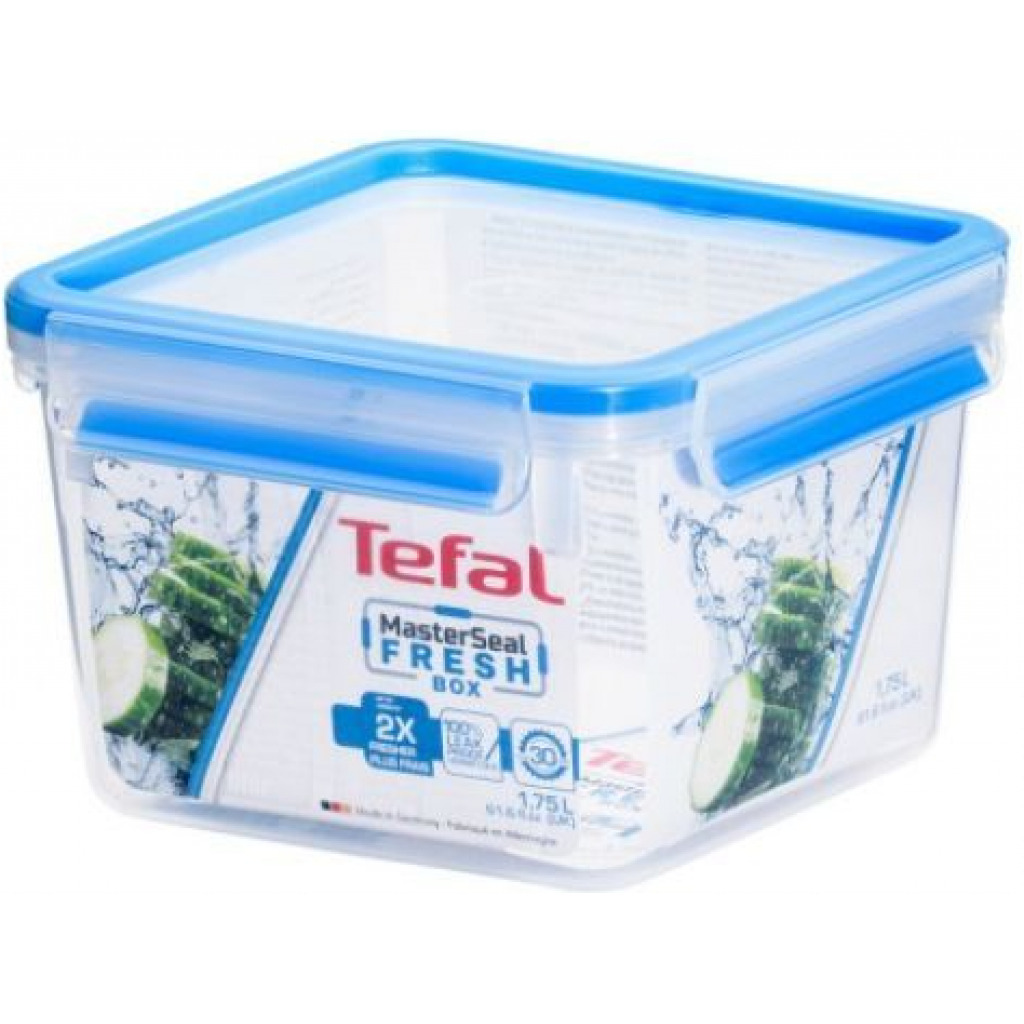 Tefal 1.75 L Square Master Seal Plastic Food Container K3021712 - White, Blue