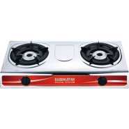 Globalstar Double Burner Gas Stove Stainless Steel - White