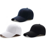 Pack of 3 Adjustable Caps – White, Black, Navy Blue Men's Hats & Caps TilyExpress 2