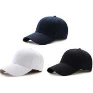 Pack of 3 Adjustable Caps - White, Black, Navy Blue