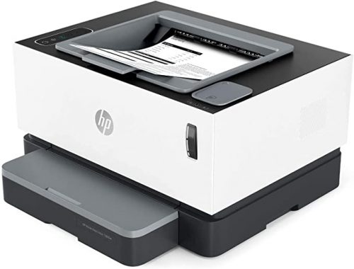 HP Neverstop 1000w Printer, WiFi Enabled Monochrome Laser Printer, 80% Savings on Genuine Cartridge, Self Reloadable with 5X Inbox Yield, Smart Tasks with HP Smart App, Low Emission & Clean Air Quality - White