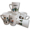 6 Pieces Of Mult-Printed Coffee Tea Cups Mugs- White Teacups TilyExpress