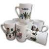 6 Pieces Of Mult-Printed Coffee Tea Cups Mugs- White