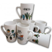 6 Pieces Of Mult-Printed Coffee Tea Cups Mugs- White Teacups TilyExpress 2