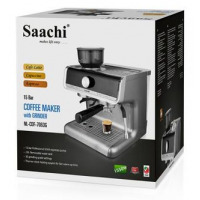 Saachi NL-COF-7063 Cappuccino, Coffee Maker With Grinder And 15 Bar Espresso Pump, Silver