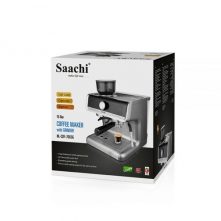 Saachi NL-COF-7063 Cappuccino, Coffee Maker With Grinder And 15 Bar Espresso Pump, Silver