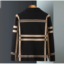 Men’s Fashion Sweater Checked Black and Cream Men's Fashion Hoodies & Sweatshirts