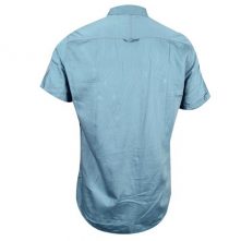 Mens Short Sleeved Shirt- Blue Men's Casual Button-Down Shirts