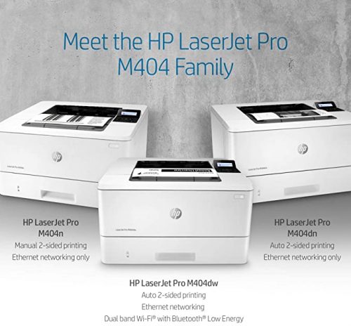 HP - Laserjet Pro M404dn Printer - Monochrome Laser Printer with Integrated Ethernet and Duplex Printing, Black, One Size