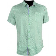 Mens Short Sleeved Shirt – Green Men's Casual Button-Down Shirts