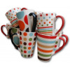 6 Pieces Of Printed Coffee Tea Cups Mugs- MultiColours Teacups TilyExpress
