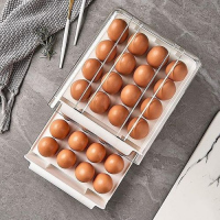 32 Eggs Tray Storage Box Double-deck Refrigerator Drawer, White Egg Trays TilyExpress 4