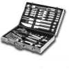 26Pc Barbecue Tools Grilling Utensil Accessories Outdoor Cooking Kit, Silver.