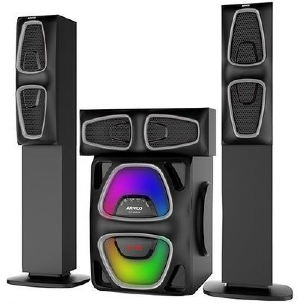 Golden Tech 3.1 Channel FM/SD Multi-Media Bluetooth Speaker Home System - Black