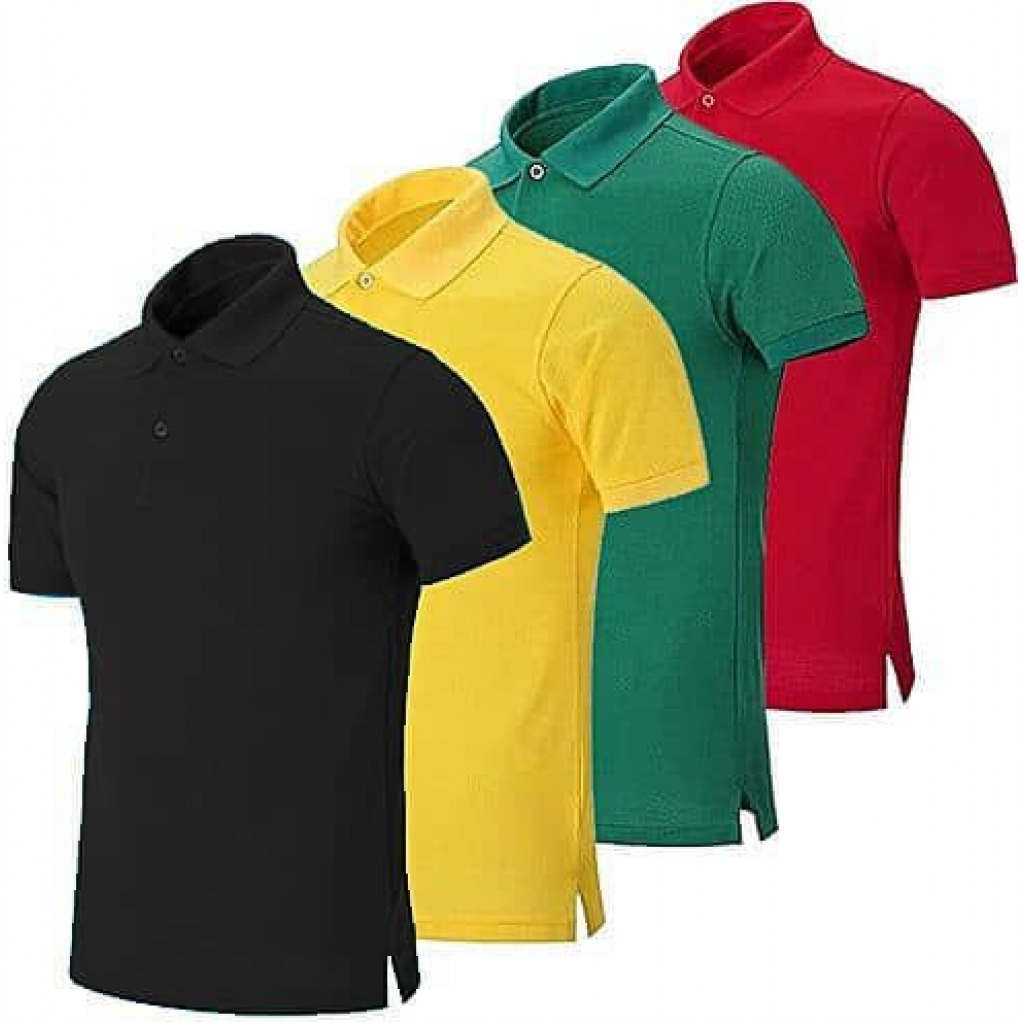 4 in 1 Pack of Men’s Polo Shirts – Black,Yellow,Green,Red Men's T-Shirts TilyExpress