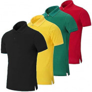 4 in 1 Pack of Men’s Polo Shirts – Black,Yellow,Green,Red Men's T-Shirts