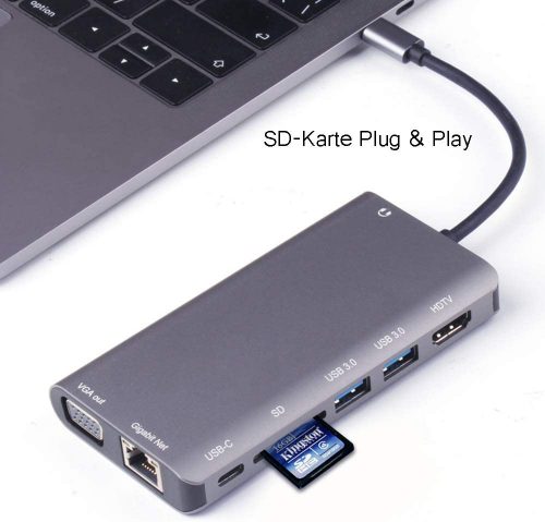 9180b USB C 8-in-1 Hub Multiport Type C Adapter Networking Products TilyExpress 4