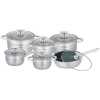 Kaisa Villa 12 Pc Stainless Steel Cookware Pots And Frying pan Saucepans, Silver