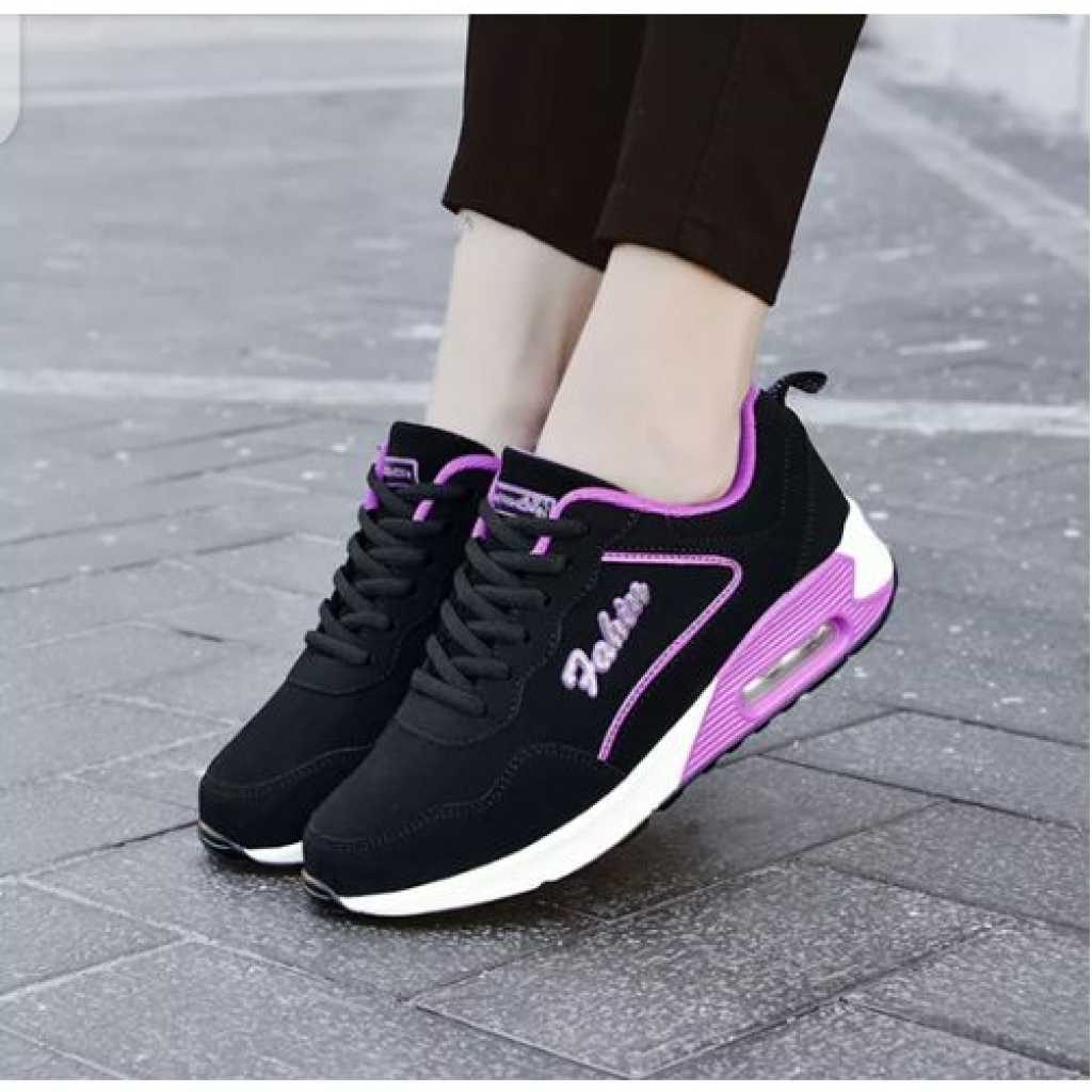 Women Fashion Sneakers Black/Purple/White