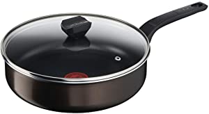 Tefal Easy Cook & Clean B5543302 Non-Stick Frying Pan with Lid Suitable for All Heat Sources Except Induction, Aluminium