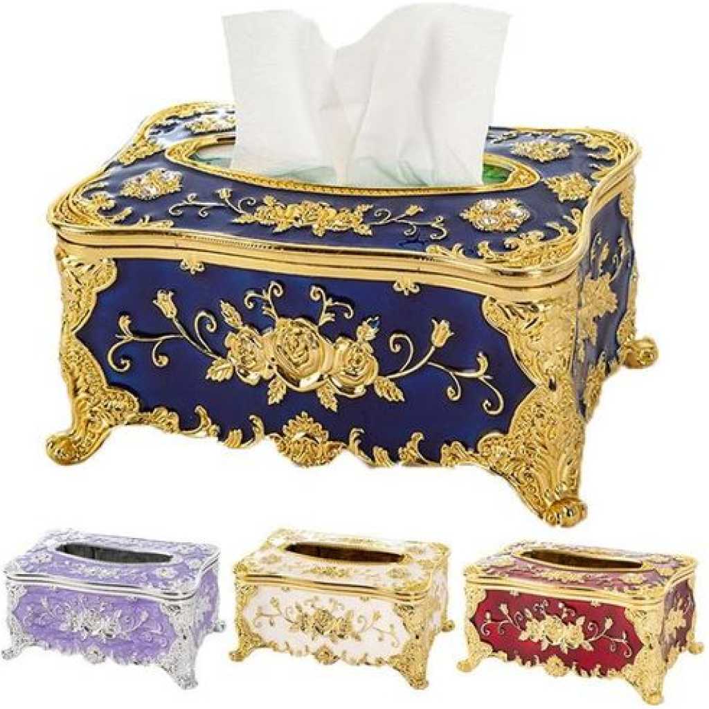 Tissue Box Napkin Holder Paper Case Cover For Table Decor, Blue