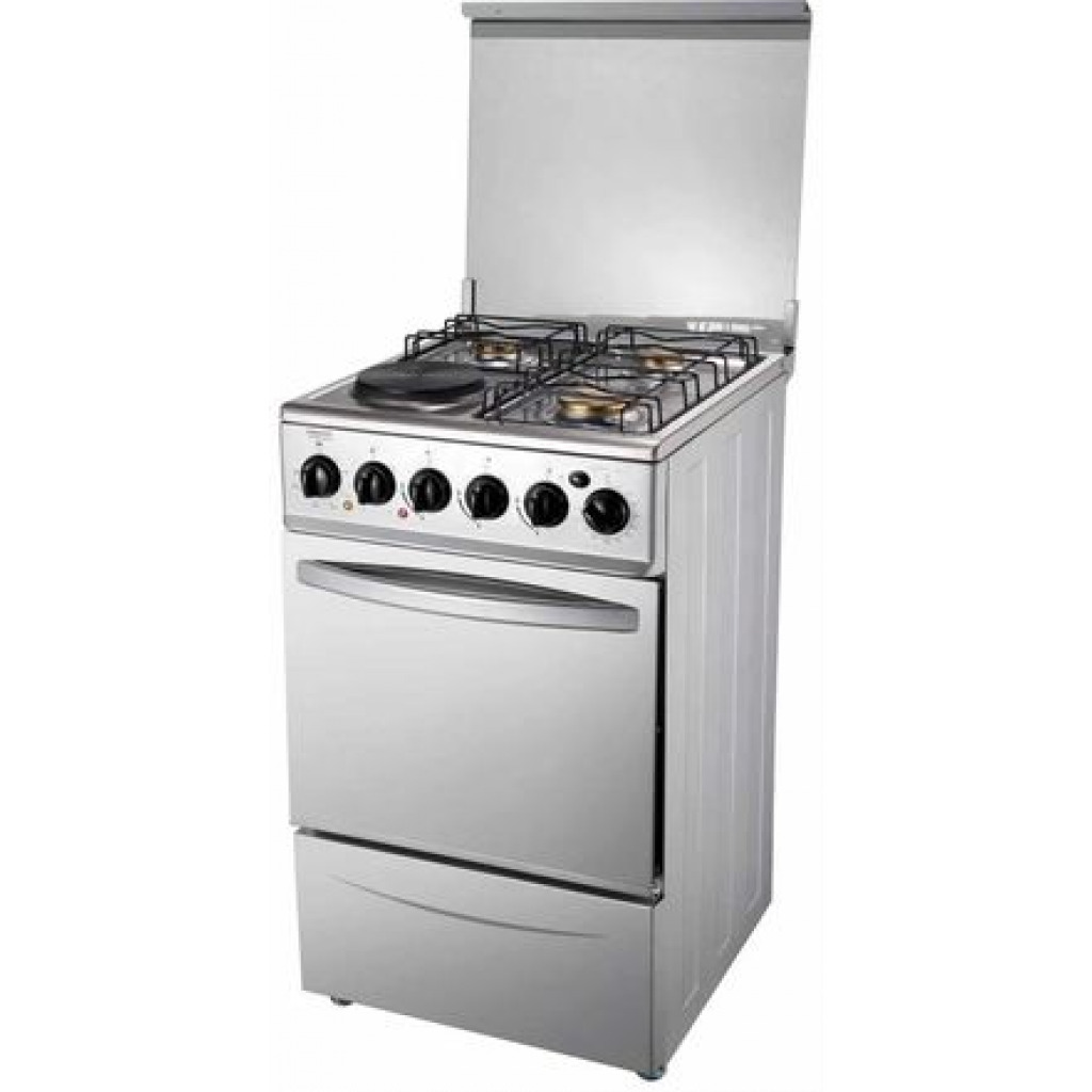 Globalstar Cooker 3 Gas Burners,  1 Electric Plate, Electric Oven & Grill 50x50cm, Auto Ignition - Black