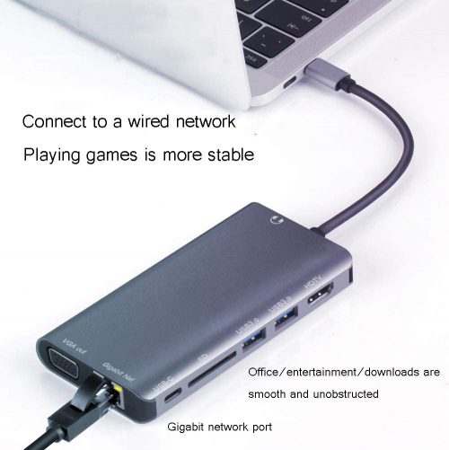 9180b USB C 8-in-1 Hub Multiport Type C Adapter