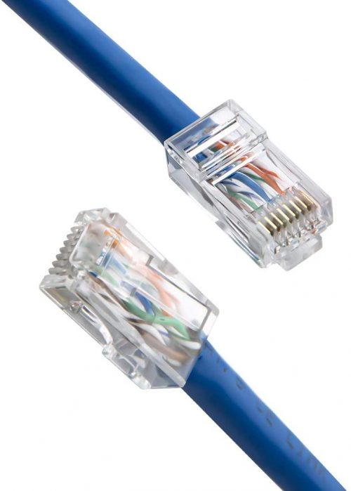 Cat6 RJ45 Ends, CableCreation 50 Pack Cat6 Connector, Cat6 / Cat5e RJ45 Connector, Ethernet Cable Crimp Connectors, UTP Network Plug for Solid Wire and Standard Wire, Clear