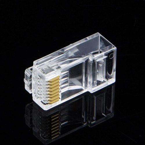 Cat6 RJ45 Ends, CableCreation 50 Pack Cat6 Connector, Cat6 / Cat5e RJ45 Connector, Ethernet Cable Crimp Connectors, UTP Network Plug for Solid Wire and Standard Wire, Clear