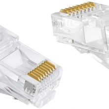 Cat6 RJ45 Ends, CableCreation 50 Pack Cat6 Connector, Cat6 / Cat5e RJ45 Connector, Ethernet Cable Crimp Connectors, UTP Network Plug for Solid Wire and Standard Wire, Clear
