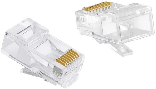 Cat6 RJ45 Ends, CableCreation 50 Pack Cat6 Connector, Cat6 / Cat5e RJ45 Connector, Ethernet Cable Crimp Connectors, UTP Network Plug for Solid Wire and Standard Wire, Clear