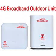 Airtel 4G Broadband Outdoor Unit And Inner Line + Broad band Sim Card Router -White Routers