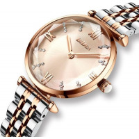 Biden Ladies Analog Waterproof Chain Watch - Silver,Gold