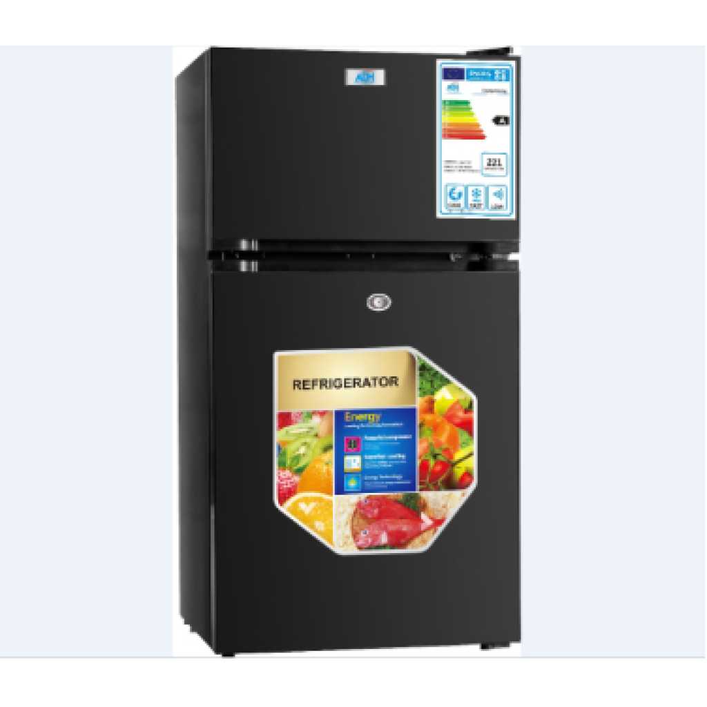 ADH 98 - Litres Fridge, Double Door Refrigerator - Black