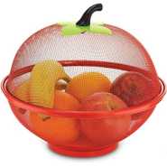 Fruit Vegetable Fruit Basket Storage Drainer Bowl Container, Orange