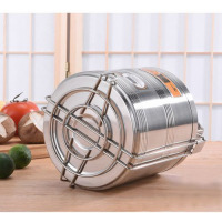 Stainless Steel 16 CM Air Tight 2 Layers Food Container Carrier Lunch Box -Silver