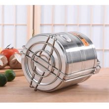 Stainless Steel 16 CM Air Tight 2 Layers Food Container Carrier Lunch Box -Silver Lunch Boxes