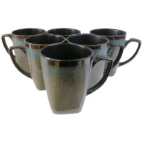 6 Pieces Of Coffee Tea Cups Mugs - Dirty Blue