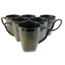 6 Pieces Of Coffee Tea Cups Mugs - Dirty Blue