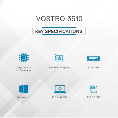 Dell Vostro 3501 Laptop PC, Intel Core i3 10th gen Processor, 4 GB RAM, 1 TB HDD,.15.6 Inch Screen, Free dos DELL Laptops TilyExpress 10