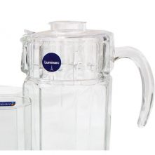 Luminarc 6 Pieces Of Juice Glasses Cups And 1 Jar Water Set -Colorless Glassware & Drinkware TilyExpress
