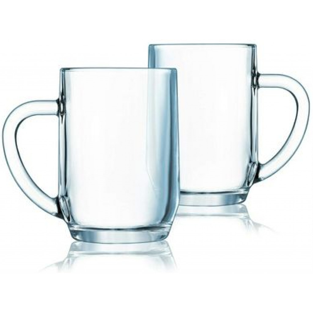 6 Pcs Of Glass Coffee Tea Cups Mugs -Colorless